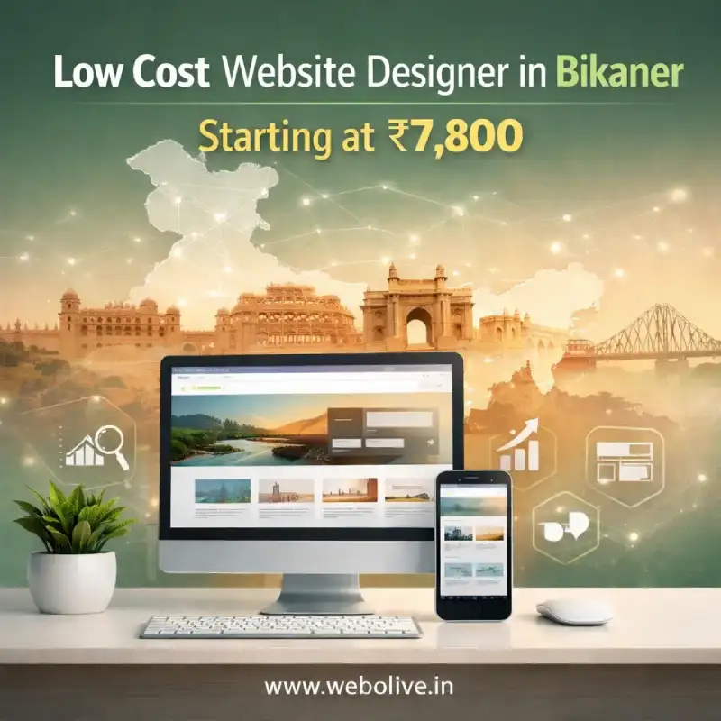 Low Cost Website Designer in  Bikaner Starting at ₹7,800